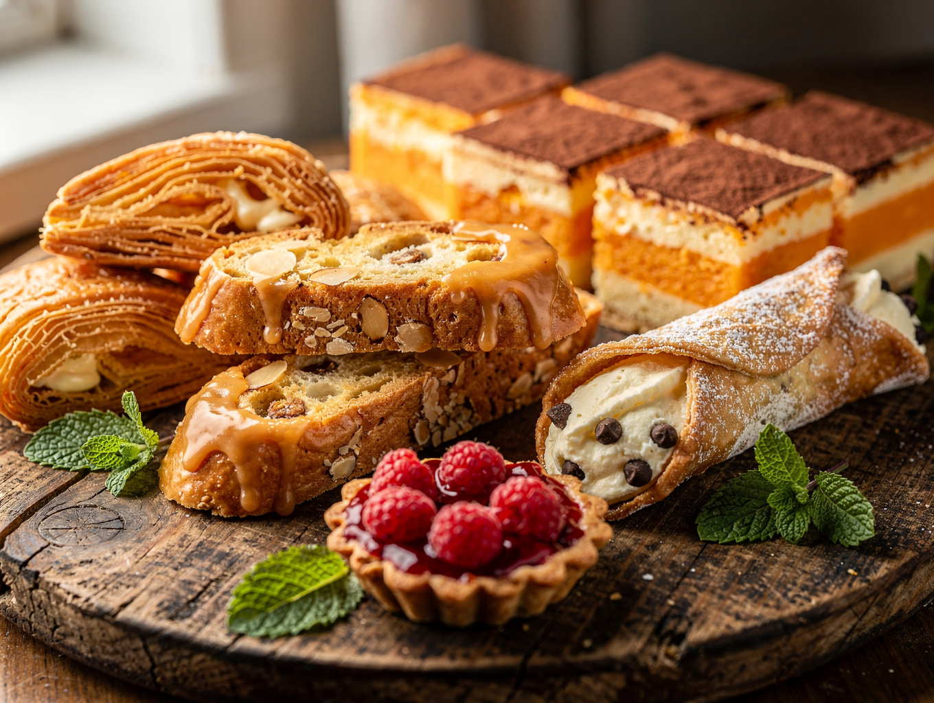 Handcrafted Italian buxanka pastry with golden flaky crust and citrus zest
